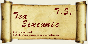 Tea Simeunić vizit kartica